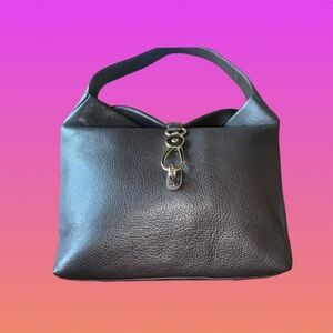 Dooney & Bourke Brown Leather Satchel Lock Bag